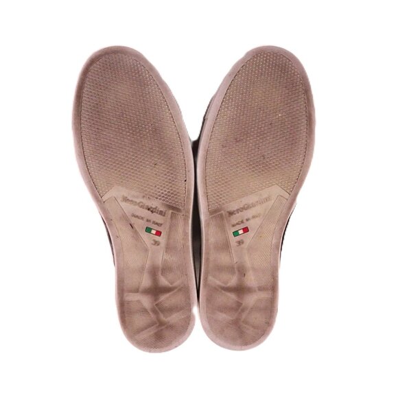 NeroGiadini Slip on Sneakers 39 Black Silver Leather Italian Made in Italy Shoes - Picture 5 of 9